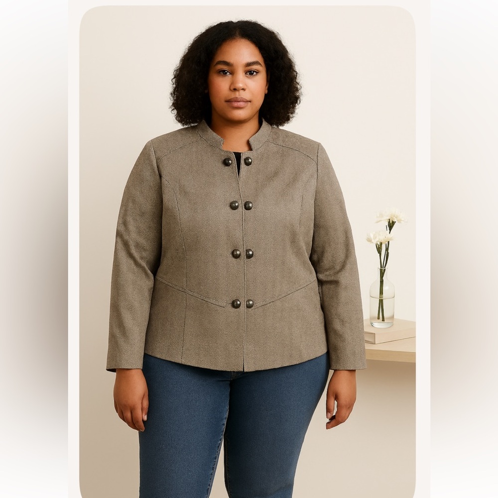Lane Bryant Herringbone Blazer Sz 24 NWT - Picture 2 of 11